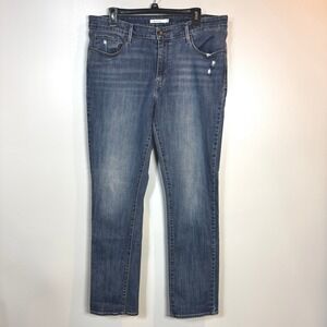 Levi's Mid Rise Skinny Jeans Men's 33x32 Actual 36x31.5 Blue Wash Distressed